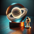 Glowing Galaxy Crystal Ball Table Lamp 3D Planet Moon Lamp Bedroom