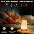 Night Light, LED Touch Bedside Table Lamp, 7 RGB Colours Changing, 5 Brightness Level Switch, Timing Function, Rechargable Remote Control Dimmable Light for Bedroom, Living Room