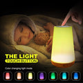 Night Light, LED Touch Bedside Table Lamp, 7 RGB Colours Changing, 5 Brightness Level Switch, Timing Function, Rechargable Remote Control Dimmable Light for Bedroom, Living Room