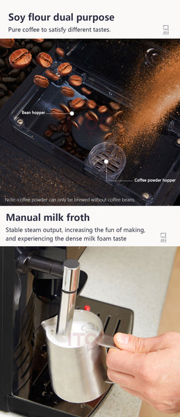 Automatic Espresso Machine  With Built-In Coffee Beans Grinder, Milk –  encalife